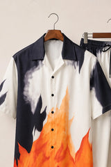 Orange Black Patch Mens Full Pant Co-ords - XPCRDF