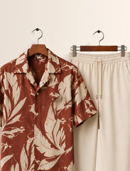 Orange Leaf Unisex Half Sleeve Full Pant Cords - XPCRDF