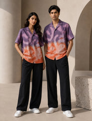 Purple Orange Unisex Half Sleeve Full Pant Cords - XPCRDF