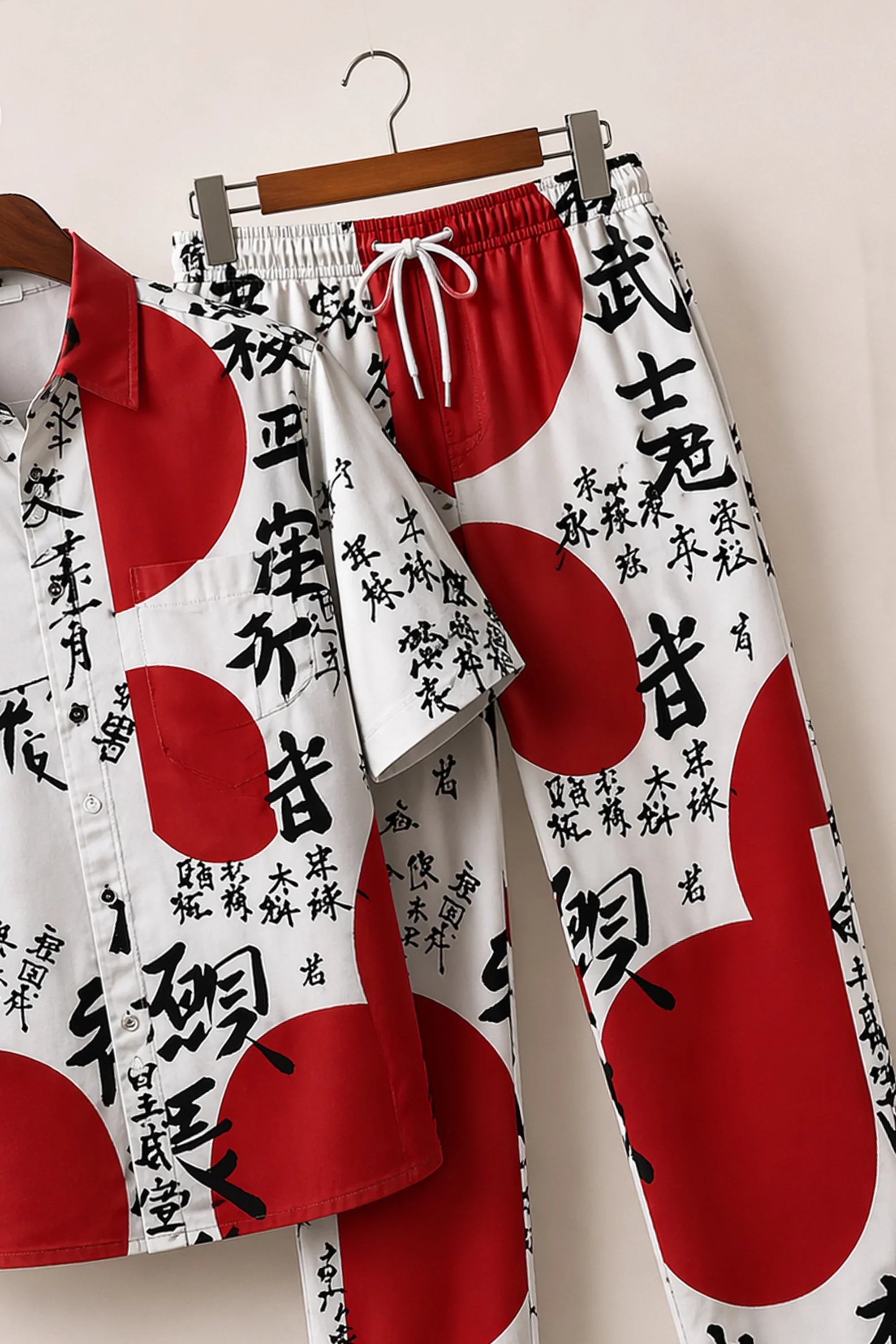 Red Japanese Mens Full Pant Co-ords - XPCRDF