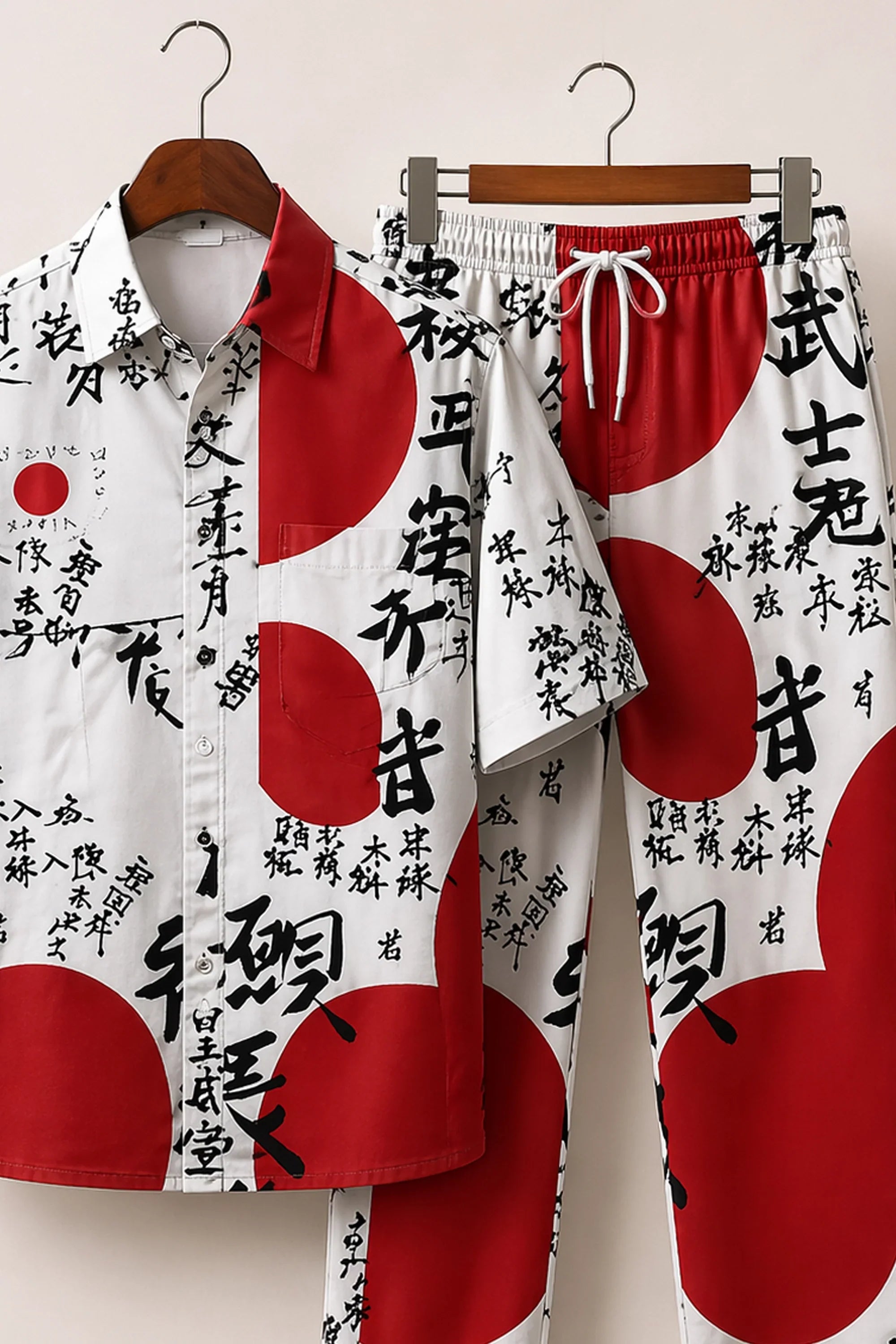 Red Japanese Mens Full Pant Co-ords - XPCRDF
