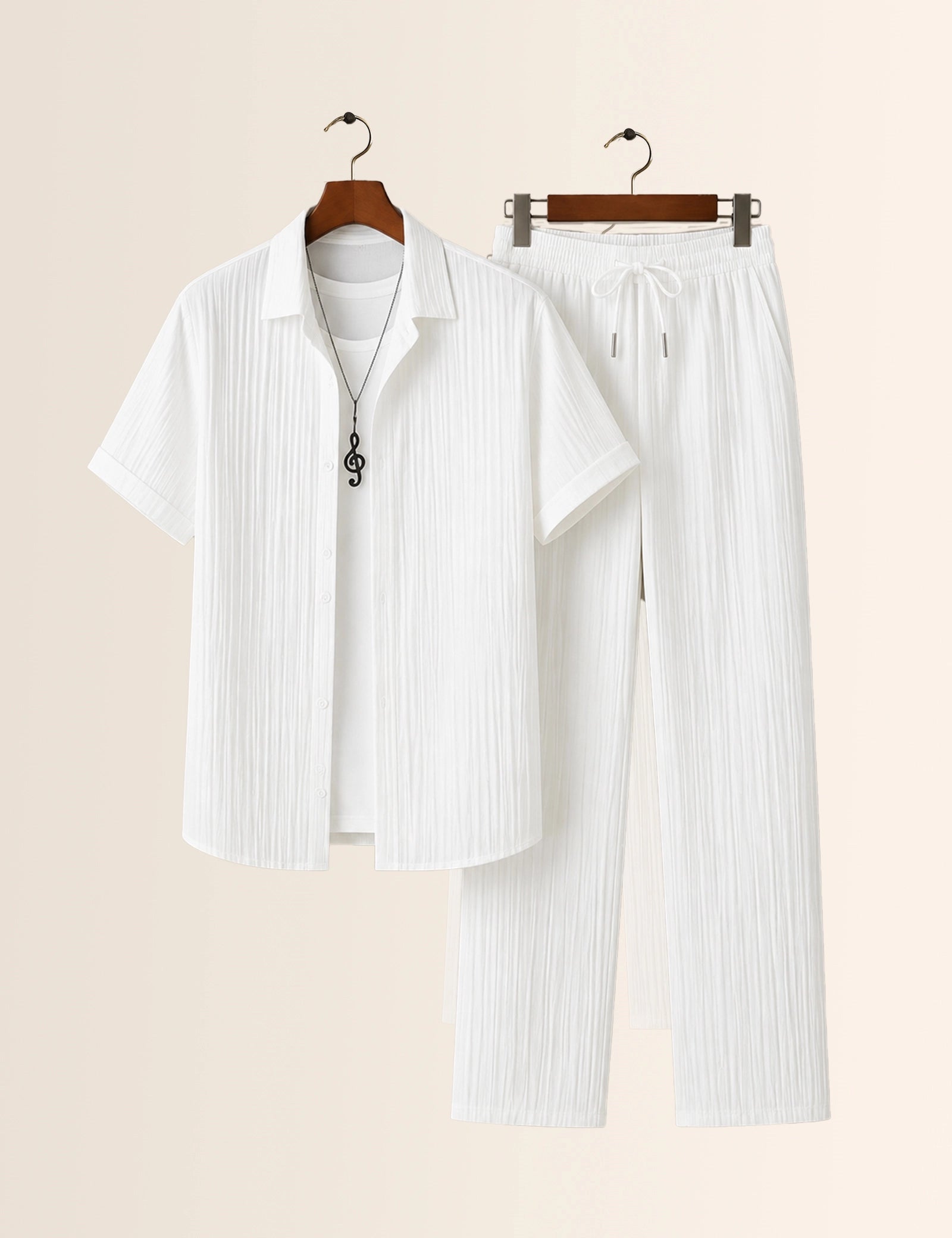 Solid White Unisex Full Pant Co-ords - XPCRDF