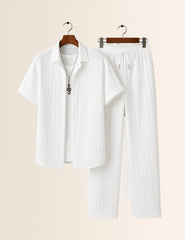 Solid White Unisex Full Pant Co-ords - XPCRDF