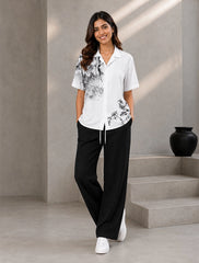 White Design Unisex Full Pant Co-ords - XPCRDF