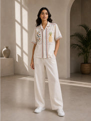 White Pineapple Unisex Full Pant Co-ords - XPCRDF