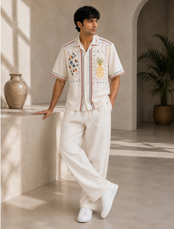 White Pineapple Unisex Full Pant Co-ords - XPCRDF