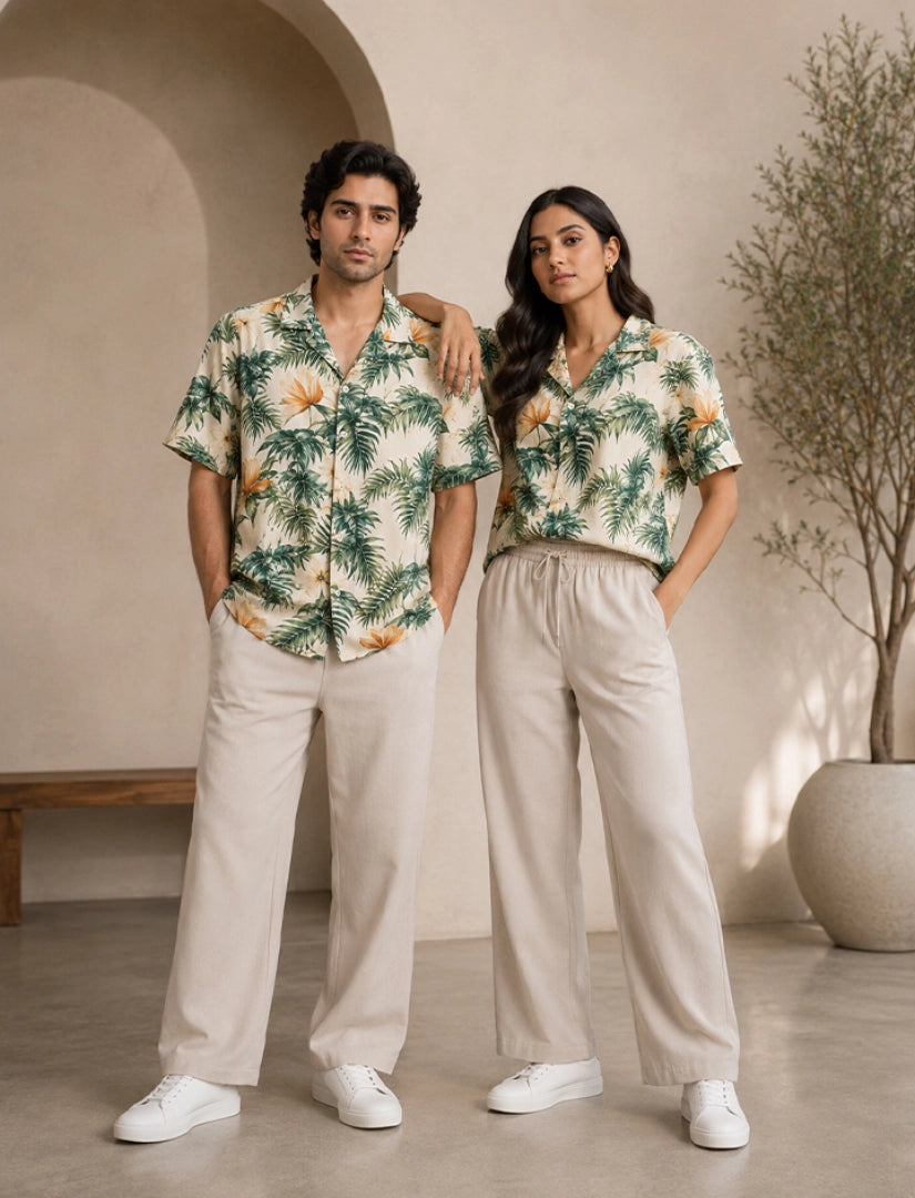 Yellow Flower Half Sleeve Full Pant Cords - XPCRDF