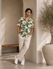 Yellow Flower Half Sleeve Full Pant Cords - XPCRDF