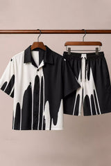 Black Random Patch Half Pants Cords - XPCRDH