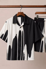 Black Random Patch Half Pants Cords - XPCRDH