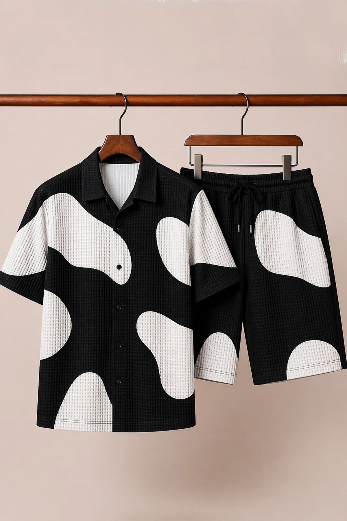 Black Round Patch Half Pants Cords - XPCRDH