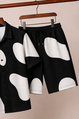 Black Round Patch Half Pants Cords - XPCRDH