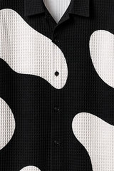 Black Round Patch Half Pants Cords - XPCRDH
