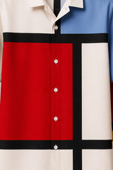 Red Blue Blocks Half Pants Cords - XPCRDH